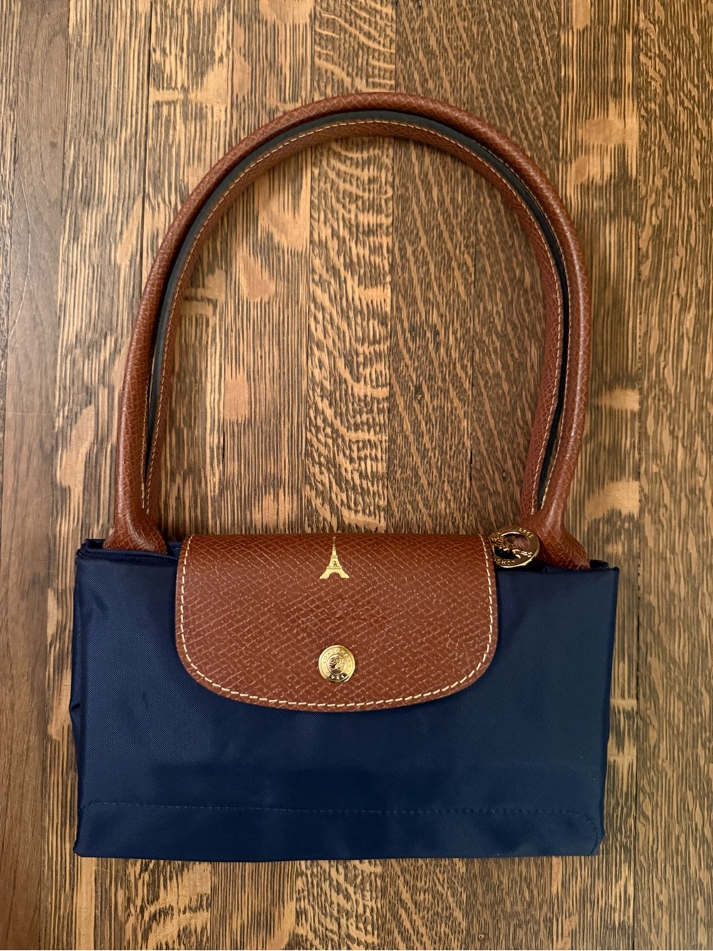 NWT Paris Exclusive Longchamp Medium Le Pliage Nylon Shoulder Tote